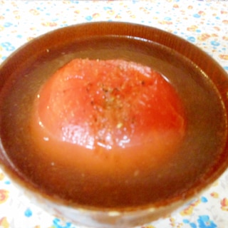 丸ごとトマトの和風スープ